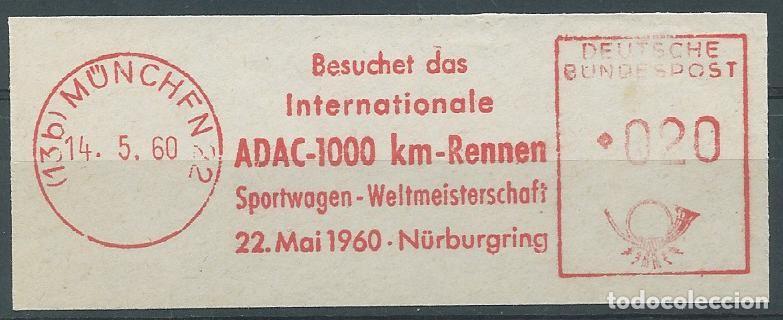 Briefmarken: 1960. ALEMANIA/GERMANY. ADAC-1000 KM-RENNEN. N&Uuml;RBURGRING. AUTOMOVILISMO/MOTORING. DEPORTES/SPORTS.