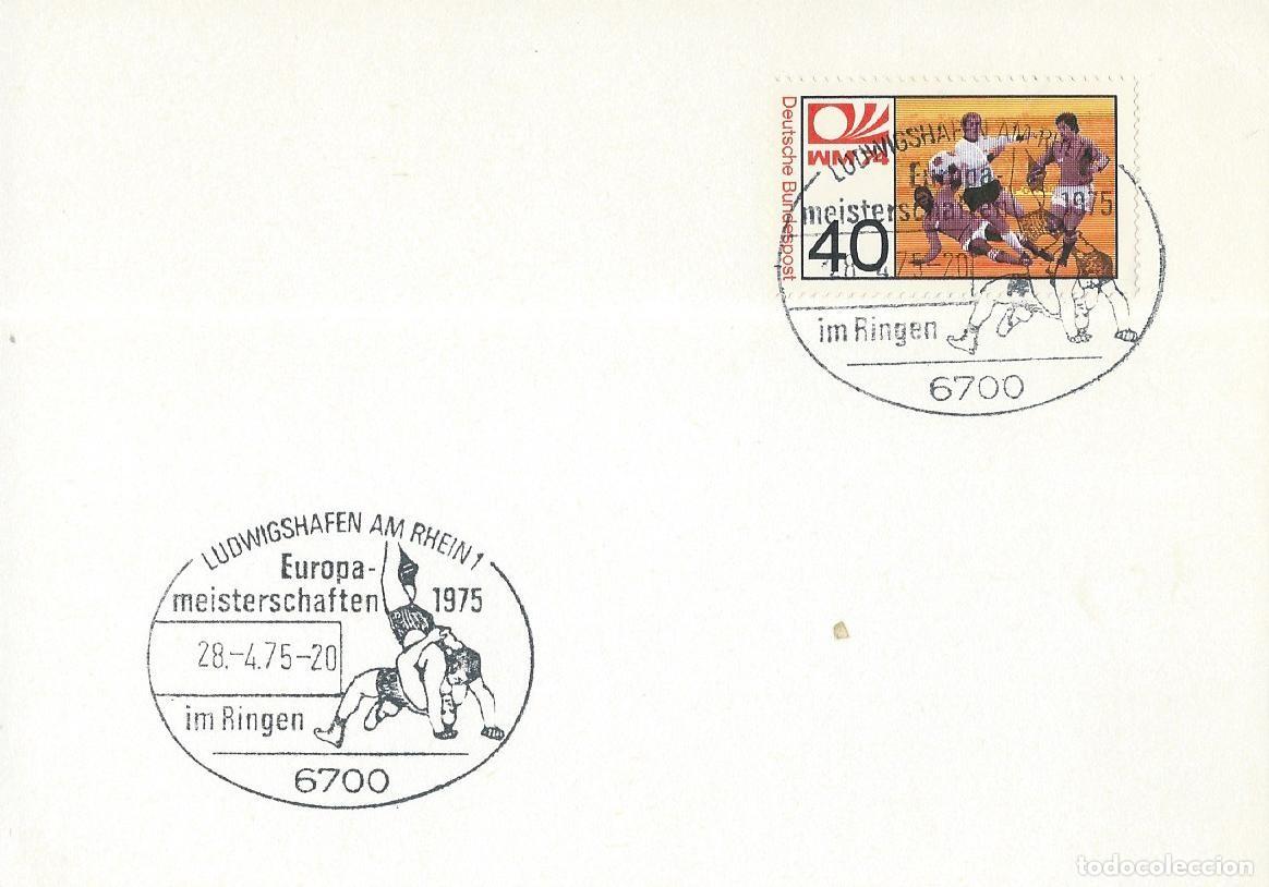 Selos: 1975. ALEMANIA/GERMANY. MATASELLOS/POSTMARK. CAMPEONATOS EUROPA LUCHA. WRESTLING. DEPORTES/SPORTS.