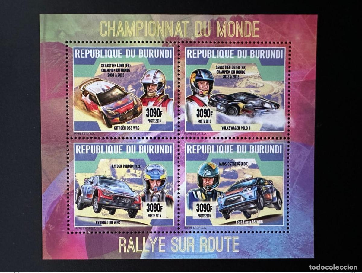 Timbres: Burundi 2015/2016 Mi. 3587 - 3590 Rally Loeb Ogier Paddon Ostberg Ford Citro&euml;n
