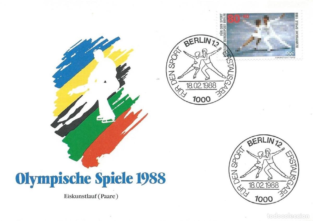 Sellos: 1988. ALEMANIA/GERMANY. SPD/FDC. YT 763. PATINAJE HIELO. JJ.OO. INVIERNO CALGARY. DEPORTES/SPORTS.