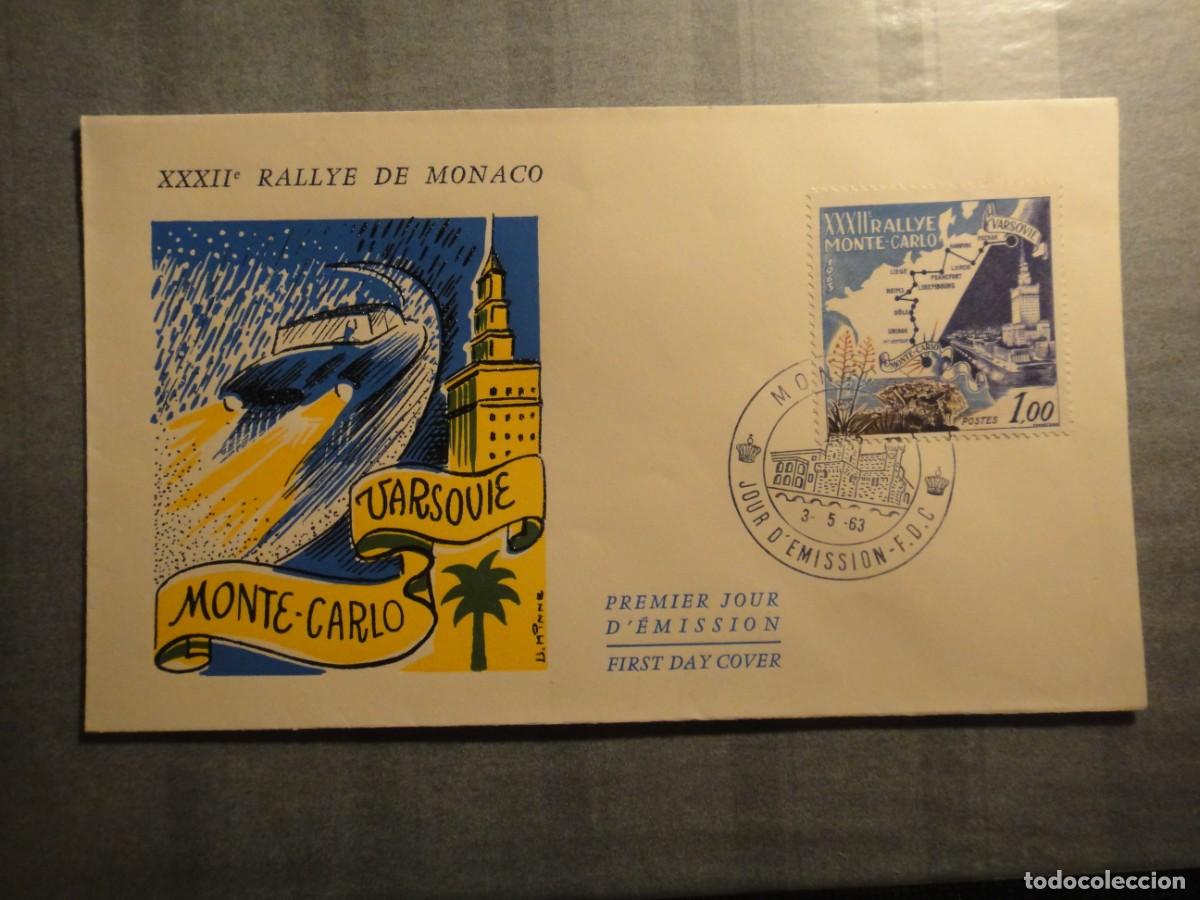 Briefmarken: M&oacute;naco, sobre 1&ordm; d&iacute;a, XXXII Rally de M&oacute;naco, Varsovia-Monte-Carlo a&ntilde;o 1963 ref, 102/2093