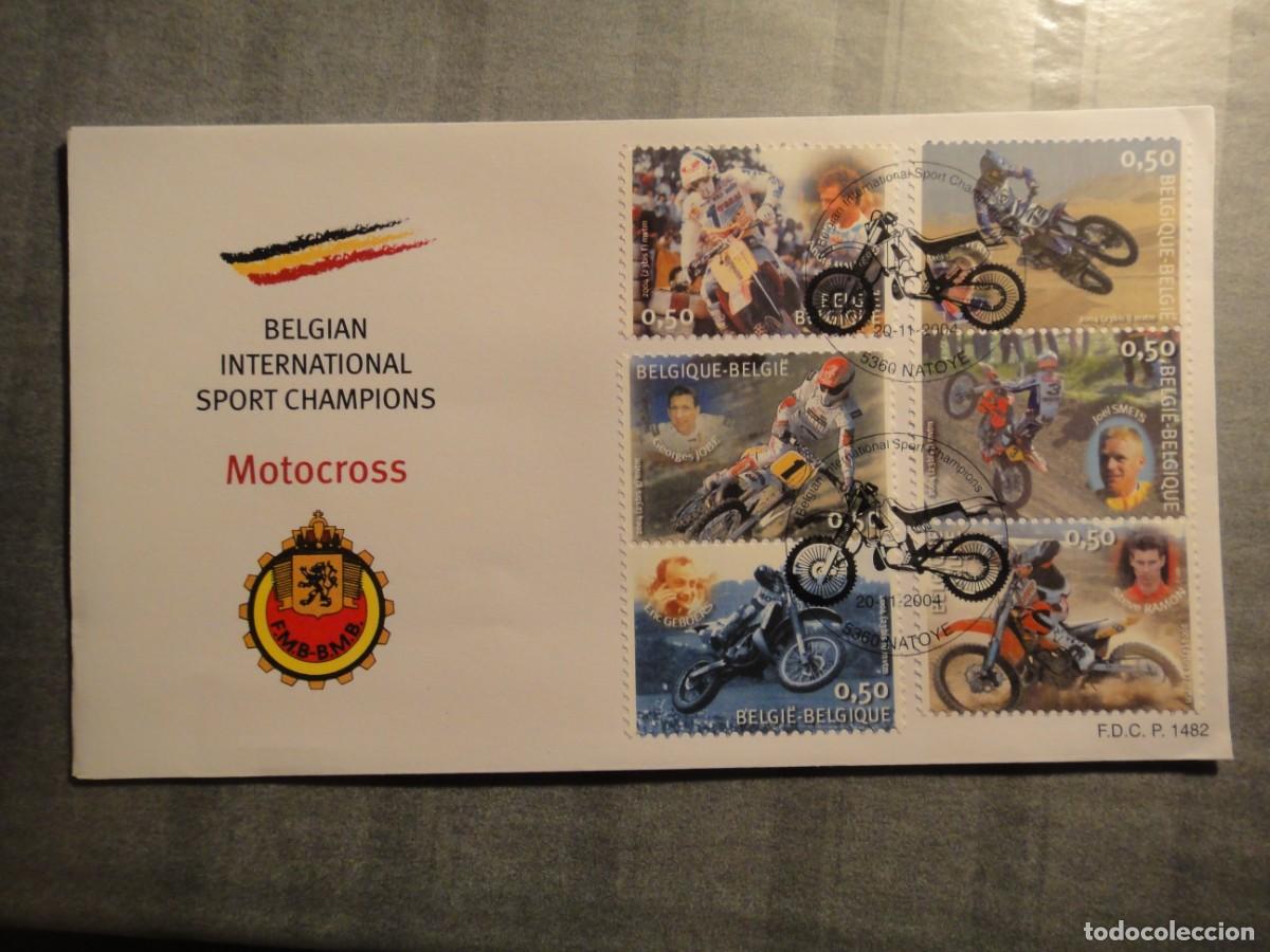 Selos: B&eacute;lgica, sobre 1&ordm; d&iacute;a, tema deportes, Sport Champions- MOTOCROS- a&ntilde;o 2004 ref, 102/2088