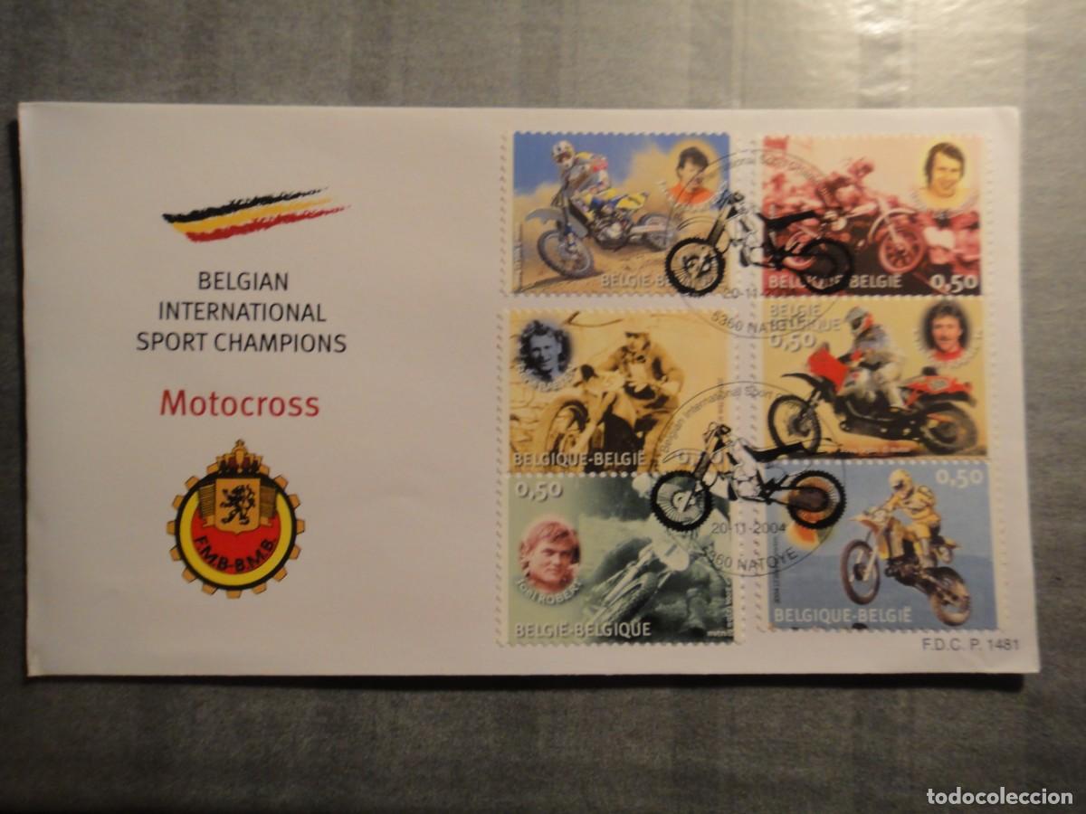 Selos: B&eacute;lgica, sobre 1&ordm; d&iacute;a, tema deportes, Sport Champions- MOTOCROS- a&ntilde;o 2004 ref, 102/2089