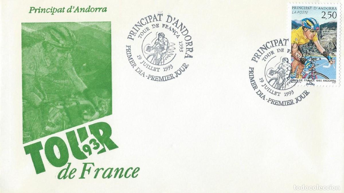 Stamps: 1993. ANDORRA. SPD/FDC. YVERT 434. TOUR DE FRANCIA. CICLISMO/CYCLING. DEPORTES/SPORTS.