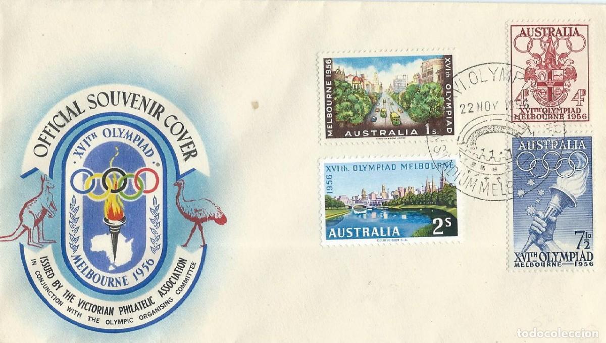 Sellos: 1956. AUSTRALIA. MATASELLOS/POSTMARK. JJ.00. MELBOURNE - STADIUM. OLYMPIC GAMES. DEPORTES/SPORTS.