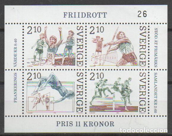 Timbres: SUECIA IVERT HOJA BLOQUE N&ordm; 14, ATLETISMO, NUEVO **