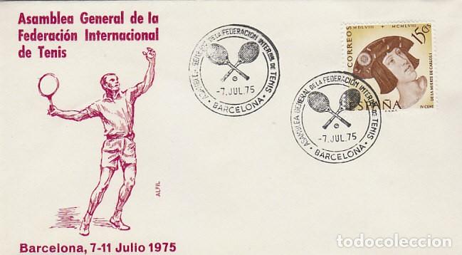 Sellos: A&Ntilde;O 1975, ASAMBLEA DE LA FEDERACION INTERNACIONAL DE TENIS , SOBRE DE ALFIL