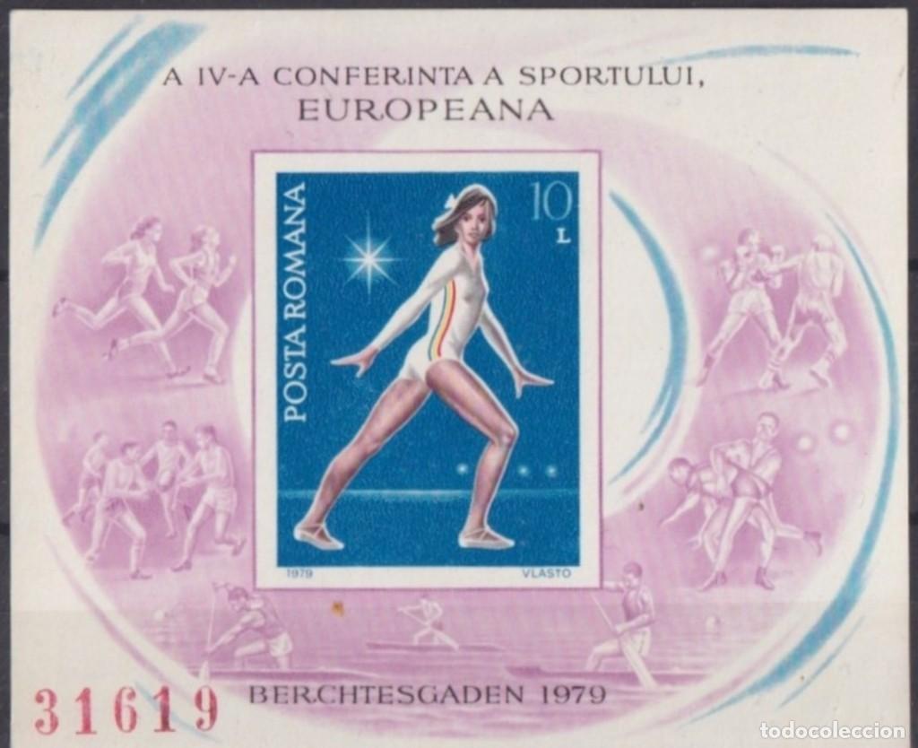 Briefmarken: F-EX61822 RUMANIA MNH 1979 IMPERFORATED SHEET EUROPEAN GIMNASTICS GAMES.