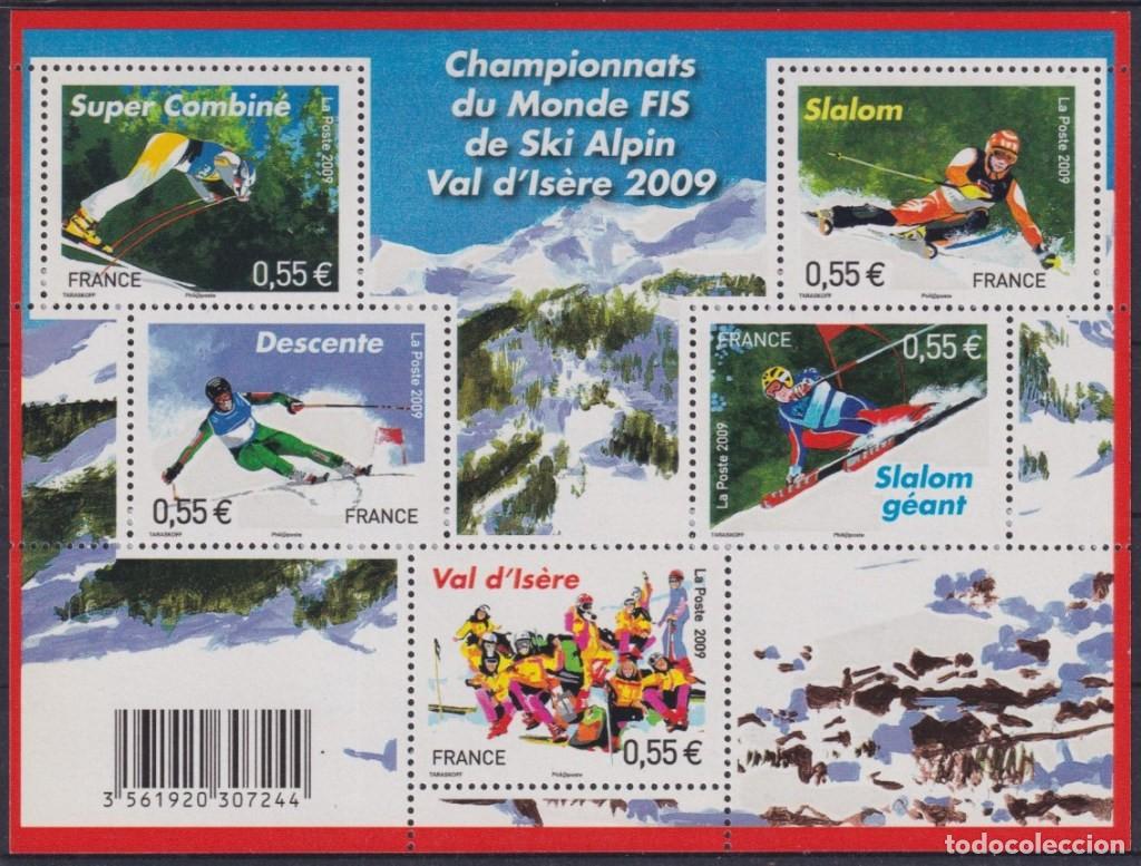 Sellos: F-EX56361 FRANCE MNH 2009 SPORT WORLD CHAMPIONSHIP SKI ALPIN VAL D`ISERE.