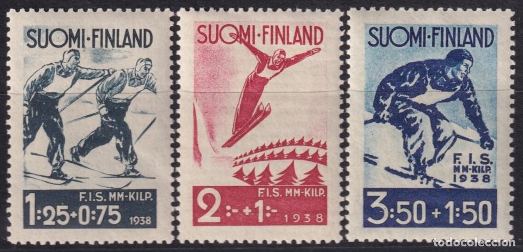 Briefmarken: F-EX59428 FINLAND SUOMI MLH 1938 WINTER SPORT SKII.