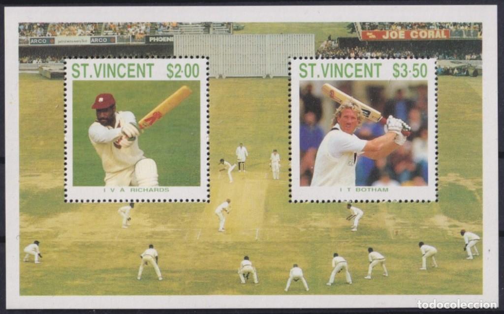 Briefmarken: F-EX56335 ST VINCENT MNH 1988 CRICKET CRICKETERS SHEET.