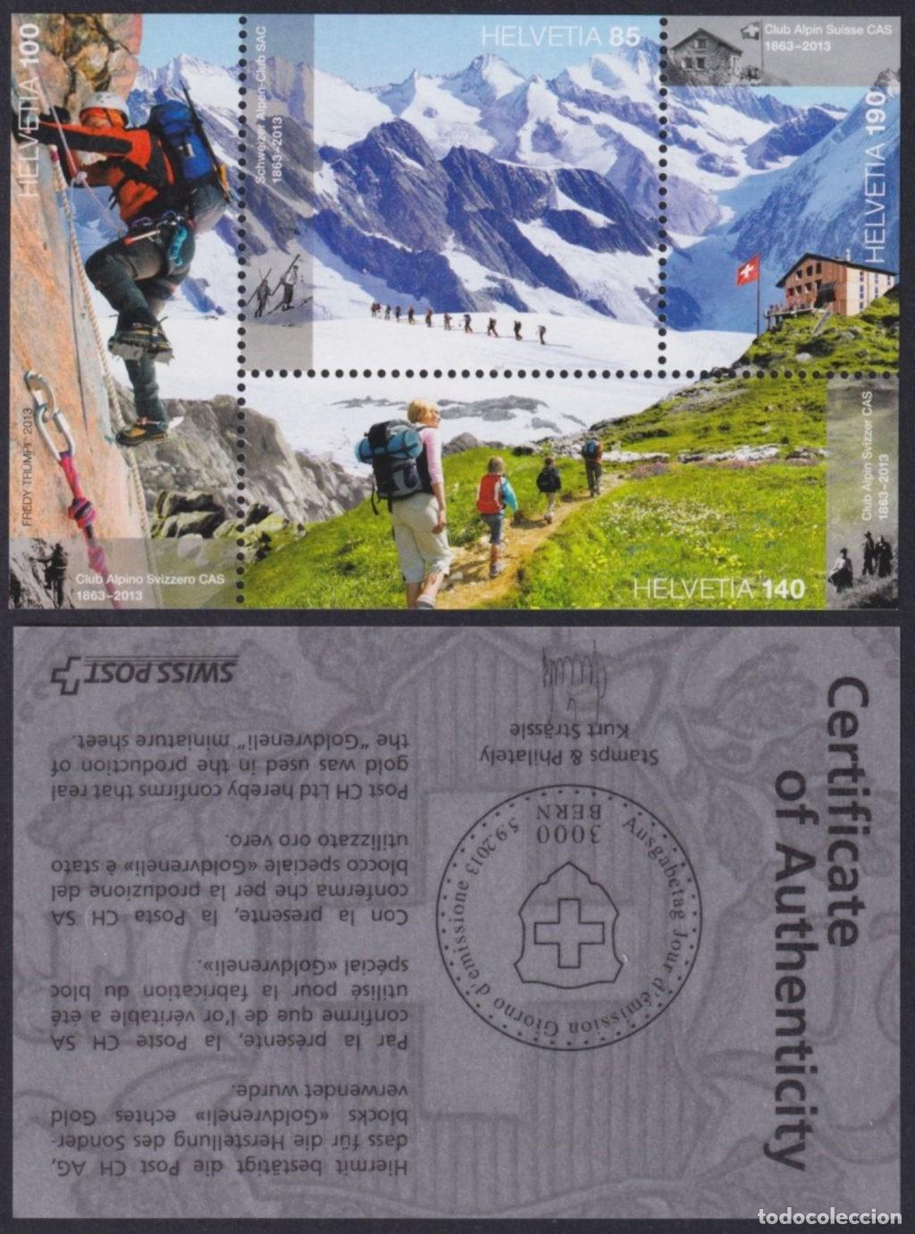 Briefmarken: F-EX56334 SWITZERLAND MNH 2013 ALPINE CLUB SHEET.