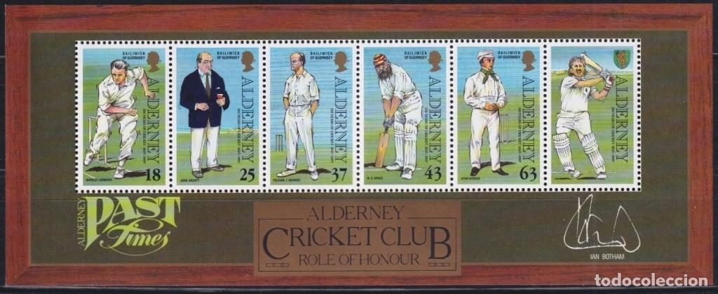 Stamps: F-EX63795 ALDERNEY ENGLAND UK MNH 1997 SHEET CRICKET CLUB.
