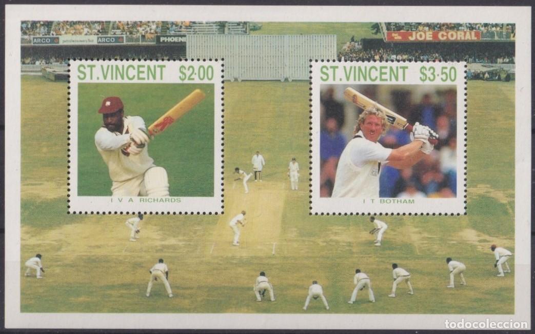 Stamps: F-EX61827 ST VINCENT MNH 1988 SPORT RICHARDS BOTHEM BASEBALL.