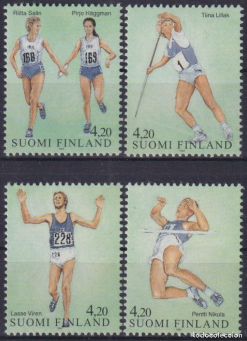 Stamps: F-EX59411 FINLAND 1994 MNH SPORT ATHLETICS RELAY RACE RUNNING JAVELIN THROWING JUMPING.