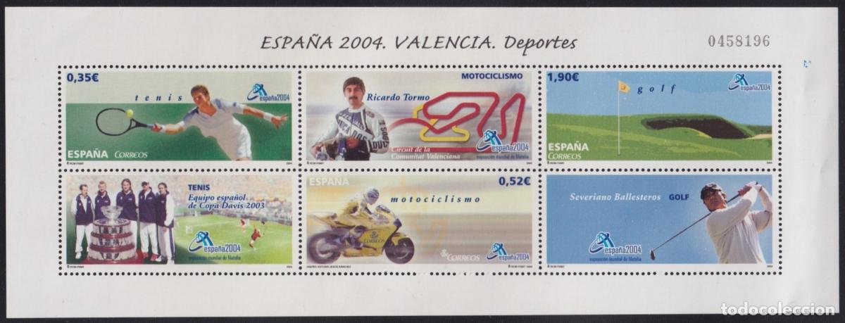 Stamps: F-EX65004 ESPA&Ntilde;A SPAIN MNH 2004 VALENCIA SPORT TENNIS MOTO RACE GOLF.