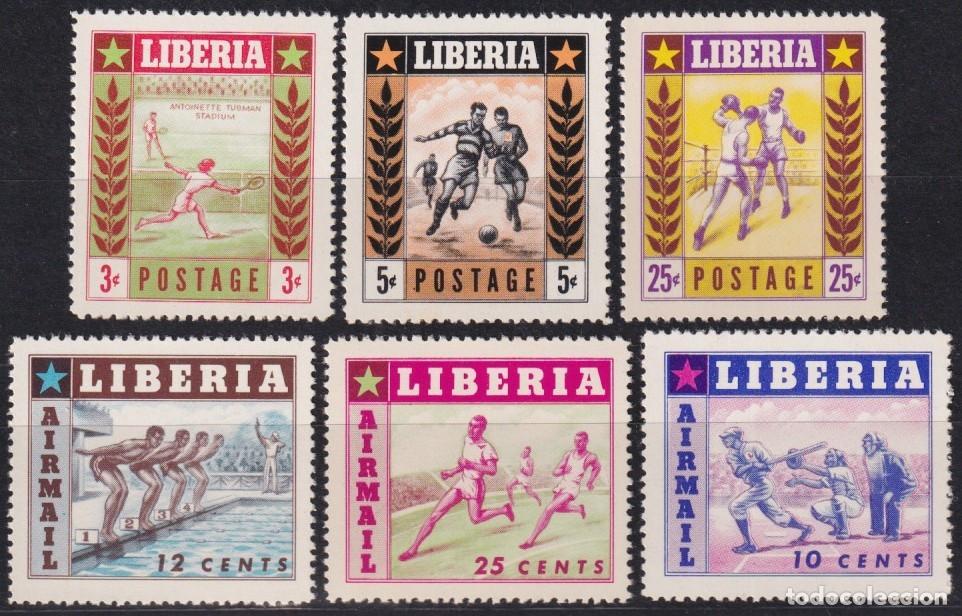 Briefmarken: F-EX58815 LIBERIA 1955 MNH SWIMMING TENNIS BOXING SOCCER TRACK.