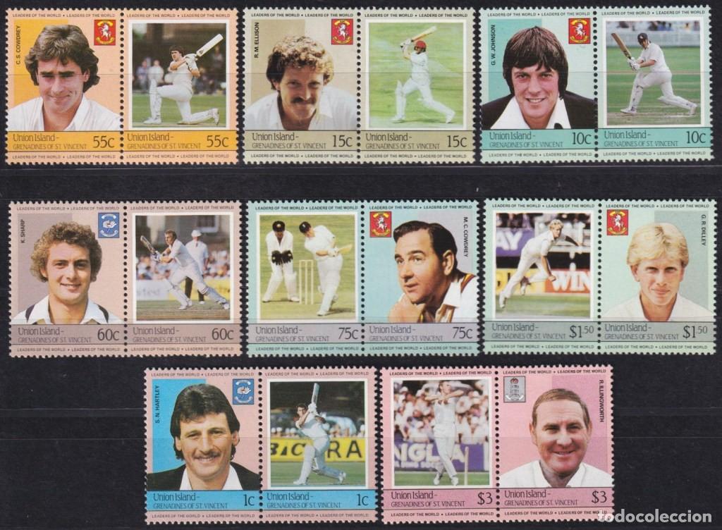 Selos: F-EX56362 UNION GRENADINES & ST VINCENT MNH 1985 CRICKET CRICKETERS GAMERS.
