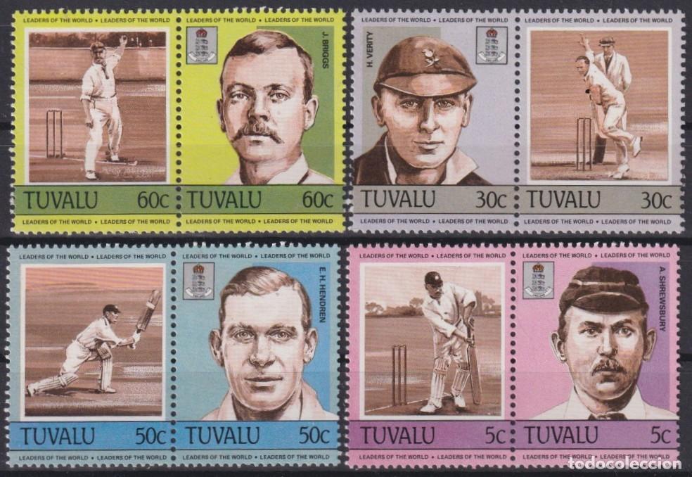 Selos: F-EX56332 TUVALU MNH 1985 CRICKET CRICKETERS GAMERS.