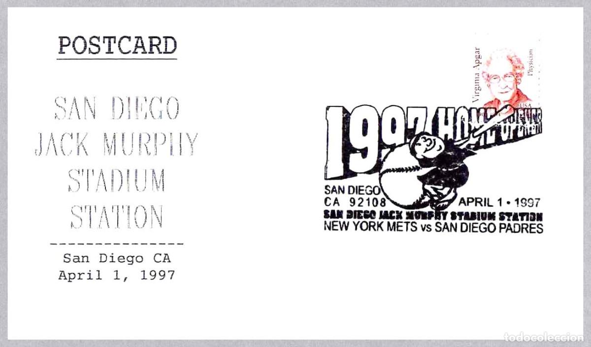 Sellos: Matasellos DEPORTES BEISBOL - JACK MURPHY STADIUM. San Diego CA, Estados Unidos, 1997