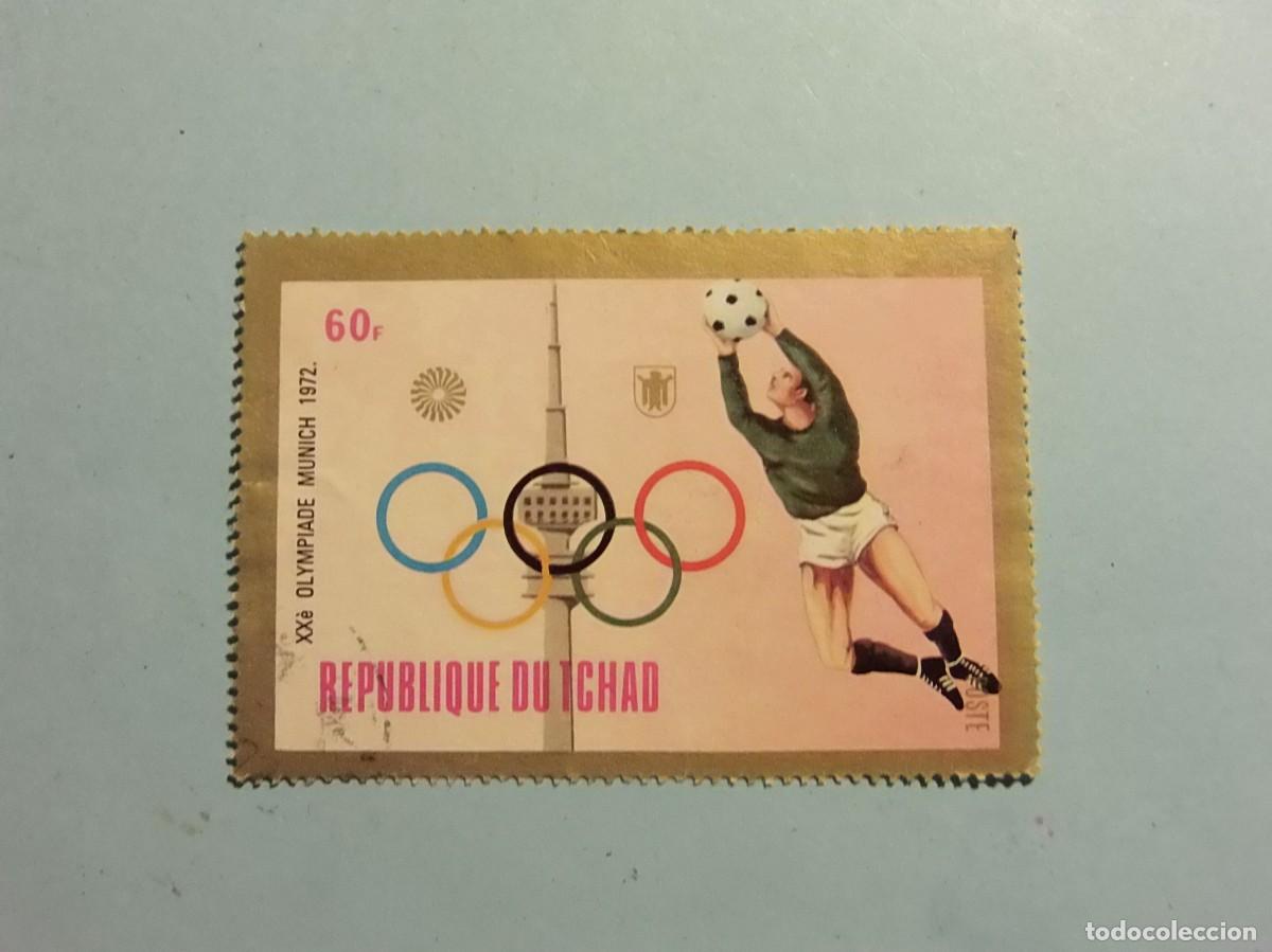 Sellos: REP. DEL CHAD 1972 - OLIMPIADAS MUNICH - F&Uacute;TBOL.