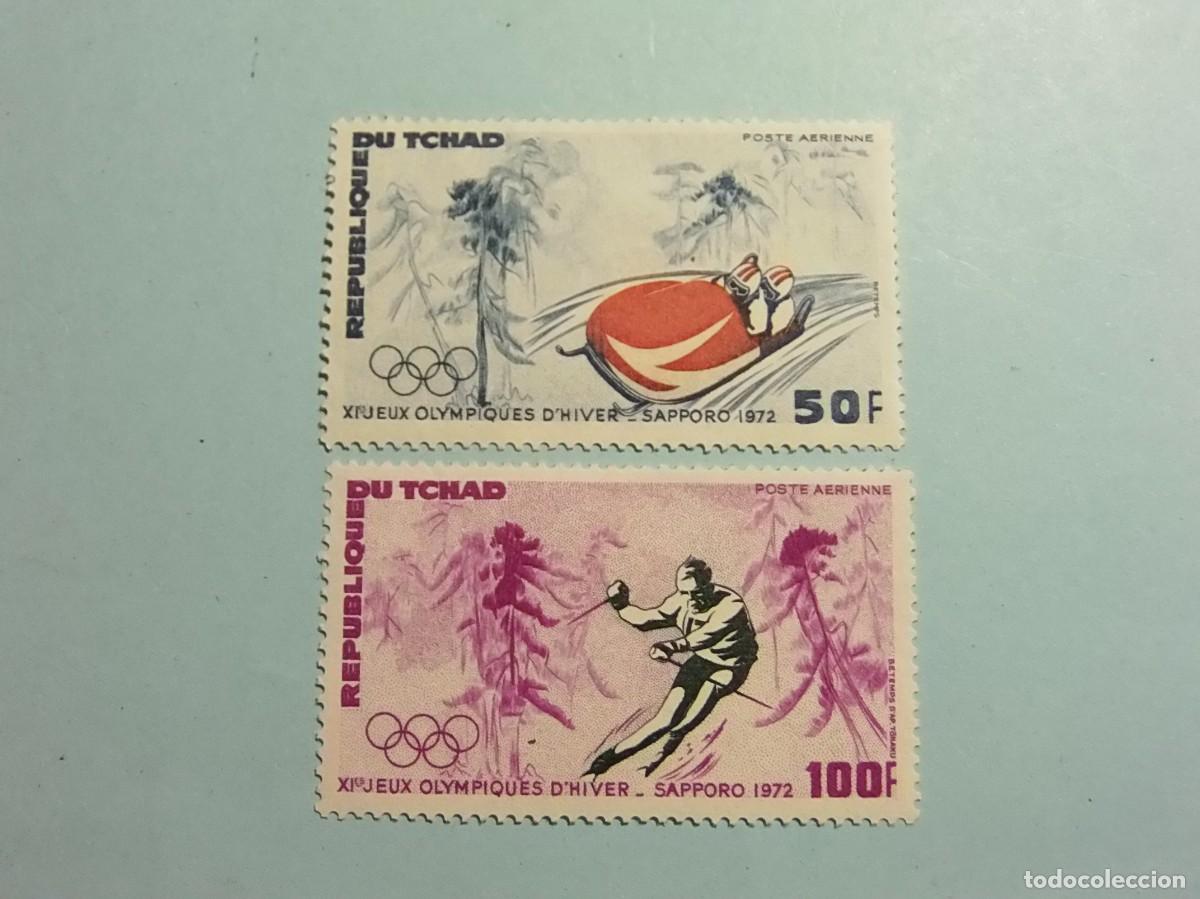 Sellos: REP. DEL CHAD 1972 - JUEGOS OLIMPICOS DE INVIERNO DE SAPPORO - 2 VALORES.