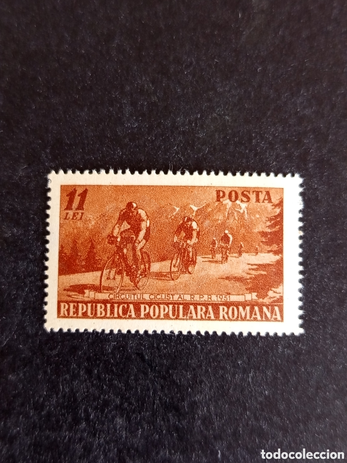 Sellos: Ruman&iacute;a, 1951. Deporte: ciclismo. Yv. 1150. Serie completa. Pedido m&iacute;nimo 3 &euro;. Ver fotos.