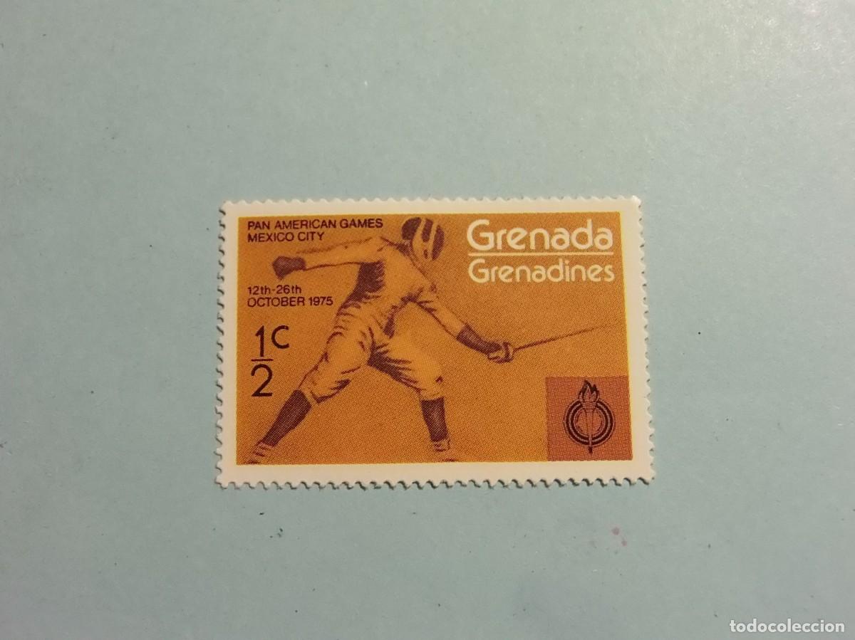 Sellos: GRENADA 1975 - JUEGOS PANAMERICANOS (MEXICO) - ESGRIMA (FENCING) - NUEVO.