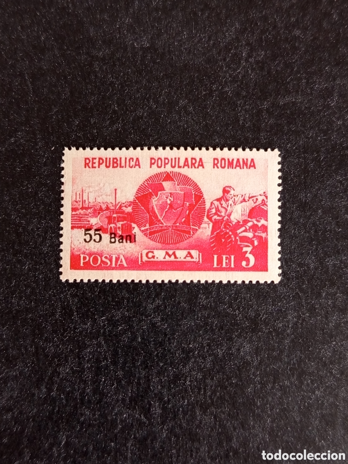 Sellos: Ruman&iacute;a, 1952. Trabajo y deporte. Yv 1245. Serie completa sobrecarga. Pedido m&iacute;nimo 3 &euro;. Ver fotos.