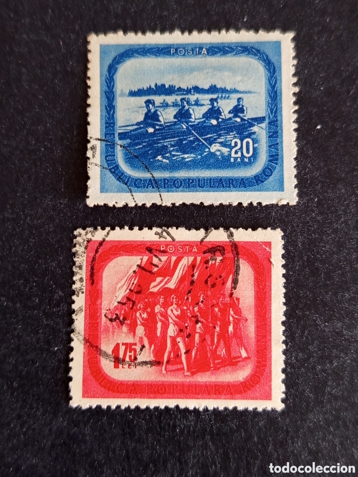 Sellos: Ruman&iacute;a, 1952. Deportes : desfile atletas y remo. Yv. 1283/4. Serie completa. Pedido m&iacute;nimo 3 &euro;.