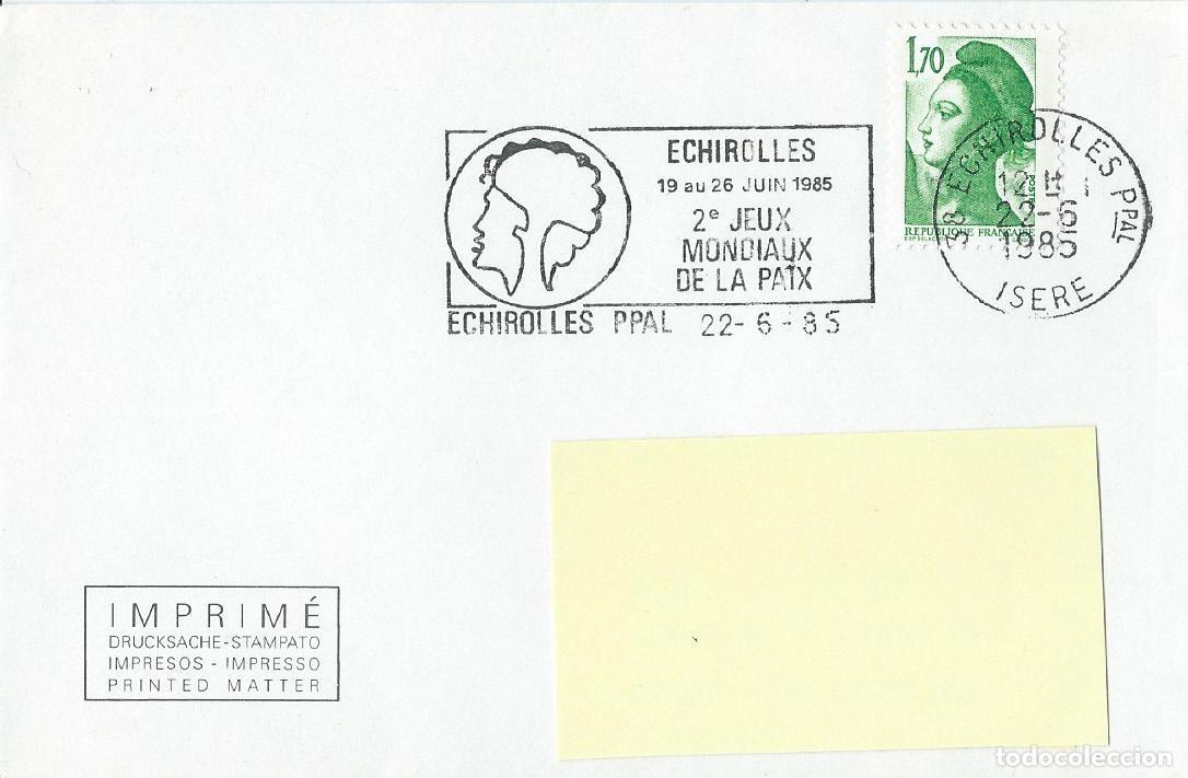 Sellos: 1985. FRANCIA/FRANCE. RODILLO/SLOGAN. JUEGOS MUNDIALES DE LA PAZ/WORLD PEACE GAMES. DEPORTES/SPORTS.