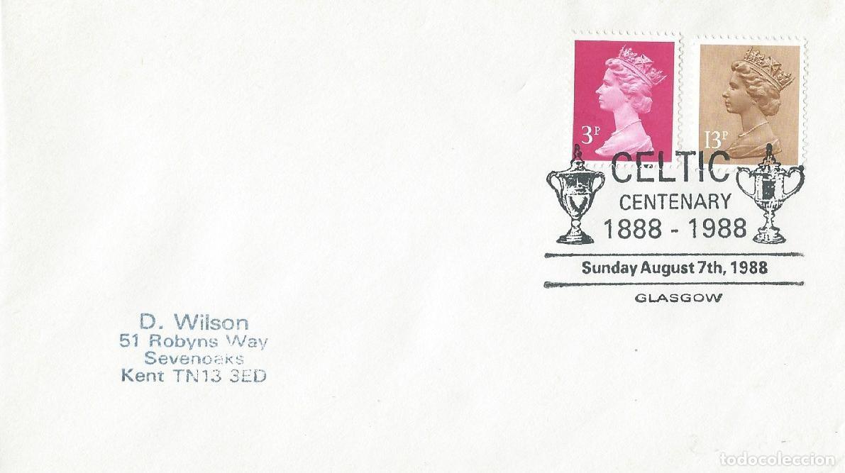 Sellos: 1988. GRAN BRETA&Ntilde;A/USA. MATASELLOS/POSTMARK. CENT&ordm; CELTIC GLASGOW. F&Uacute;TBOL/FOOTBALL.DEPORTES/SPORTS.