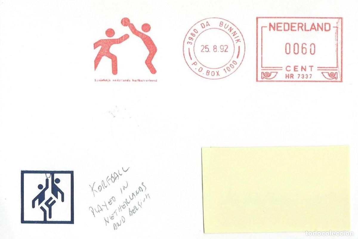 Sellos: 1992. PAISES BAJOS/NETHERLANDS. FRANQUEO MEC&Aacute;NICO/METER. KORFBALL. DEPORTES/SPORTS.