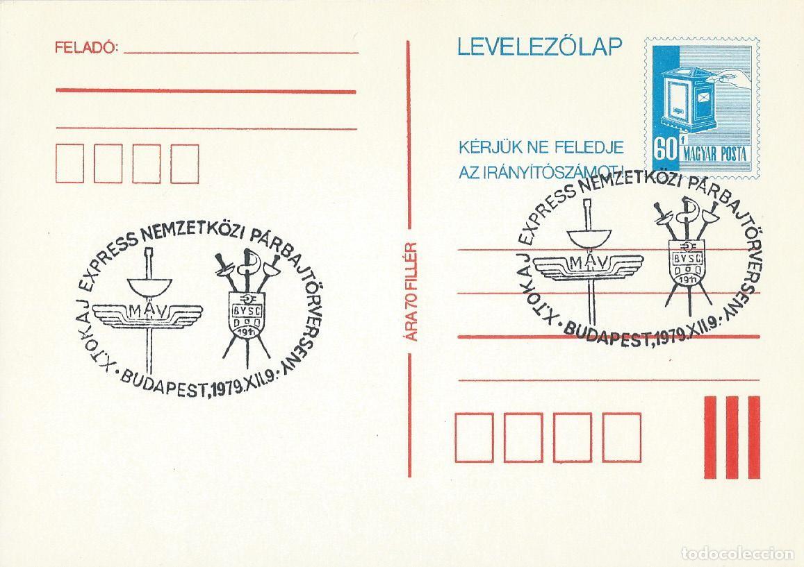 Sellos: 1979. HUNGR&Iacute;A/HUNGARY. MATASELLOS/POSTMARK. ESGRIMA/FENCING. DEPORTES/SPORTS.