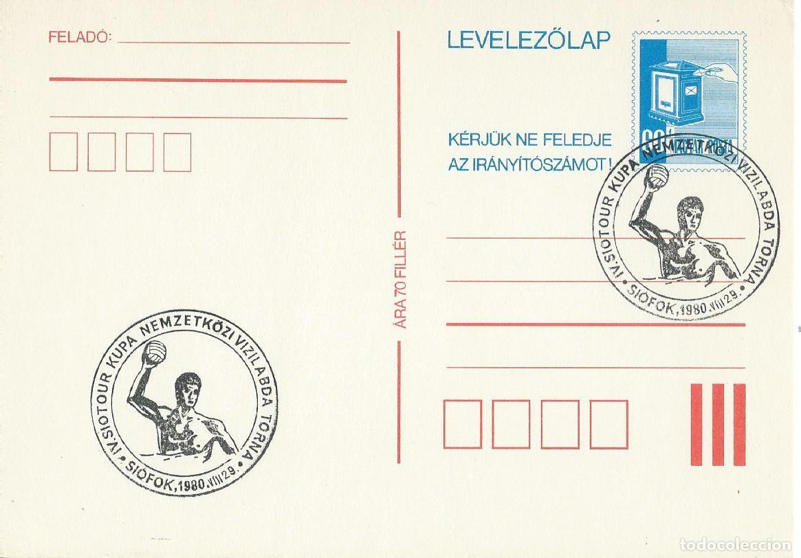 Sellos: 1980. HUNGR&Iacute;A/HUNGARY. MATASELLOS/POSTMARK. WATERPOLO. DEPORTES/SPORTS.
