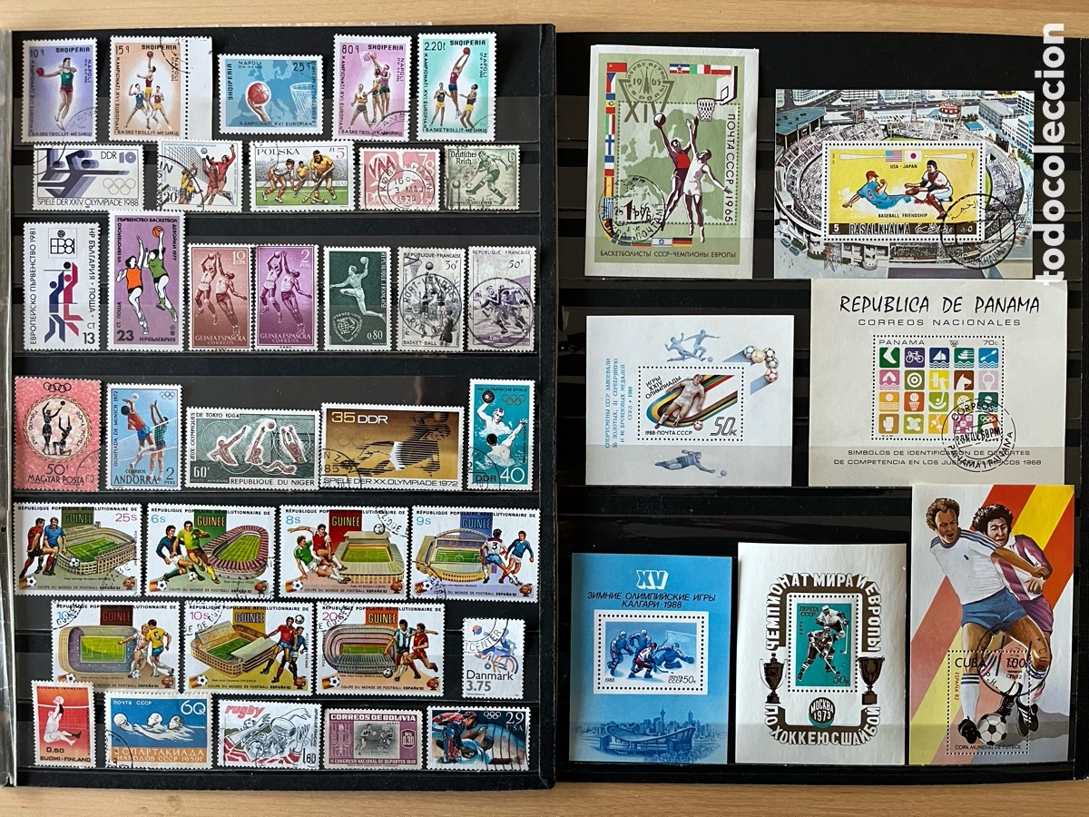 Sellos: DEPORTES DE EQUIPO. CONJUNTO DE SELLOS Y HOJITAS BLOQUE.