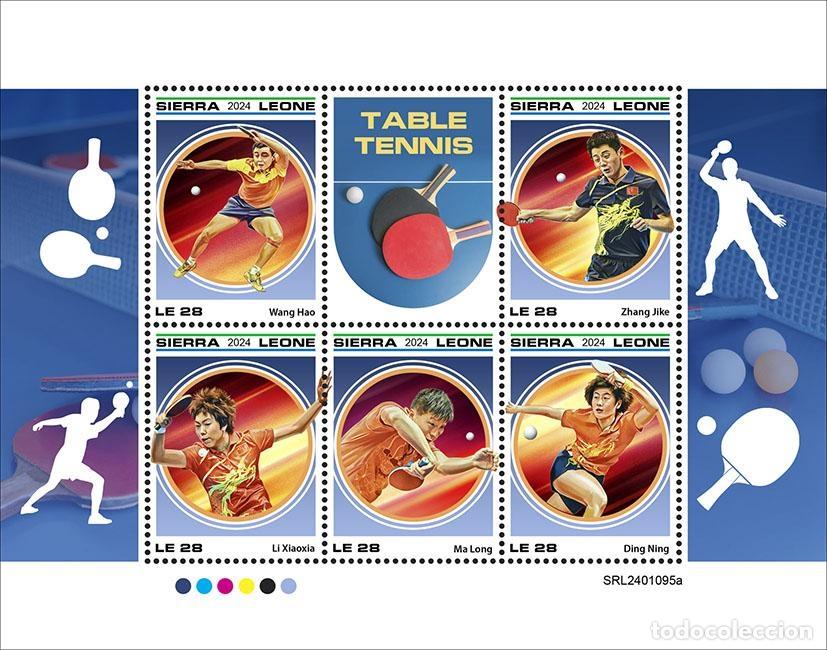 Sellos: Sierra Leona 2024 Mi. 18610-18614 hoja tenis de mesa ping-pong