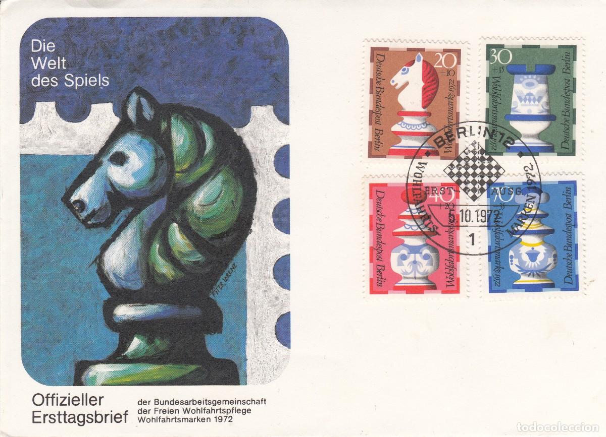 Sellos: MATASELLOS AJEDREZ - - ALEMANIA BERL&Iacute;N - 1972 -EXCELENTE---
