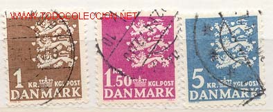 Sellos: Dinamarca b&aacute;sicos, usados. Escudo de armas - Foto 1