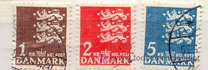 Sellos: Dinamarca 1946-1947. B&aacute;sicos: Escudo de Armas - Foto 1