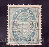 Sellos: DINAMARCA   37 USADA, ESCUDO, - Foto 1