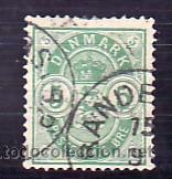 Sellos: DINAMARCA   35 USADA, ESCUDO, - Foto 1