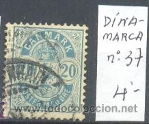 Sellos: DINAMARCA - SELLO YVERT  N&ordm; 37  USADO - Foto 1
