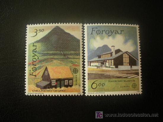 Sellos: Feroe 1990 Ivert 192/3 *** Europa - Edificios de Correos de Ayer y de Hoy - Foto 1