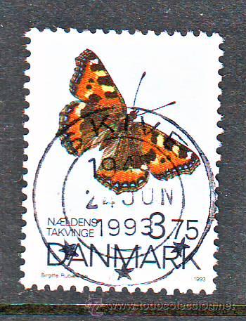Sellos: DINAMARCA/1993.MARIPOSAS.VALOR USADO. - Foto 1