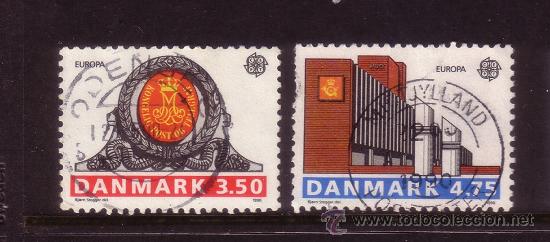 Sellos: DINAMARCA 978/79 - A&Ntilde;O 1990 - EUROPA - EDIFICIOS POSTALES - Foto 1