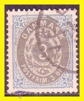 Sellos: DINAMARCA 1875  IVERT n&ordm;  22 (o) - Foto 1