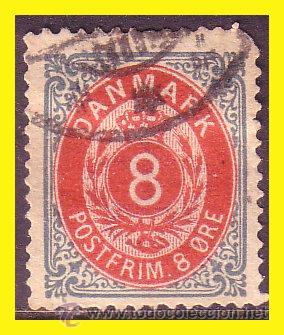Sellos: DINAMARCA 1875  IVERT n&ordm;  24 (o) - Foto 1