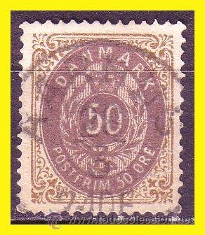 Sellos: DINAMARCA 1875, IVERT n&ordm; 28 (o) - Foto 1