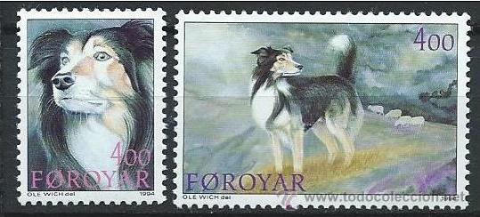 Sellos: FEROE 1994 - PERRO PASTOR - YVERT N&ordm; 258/59 - Foto 1